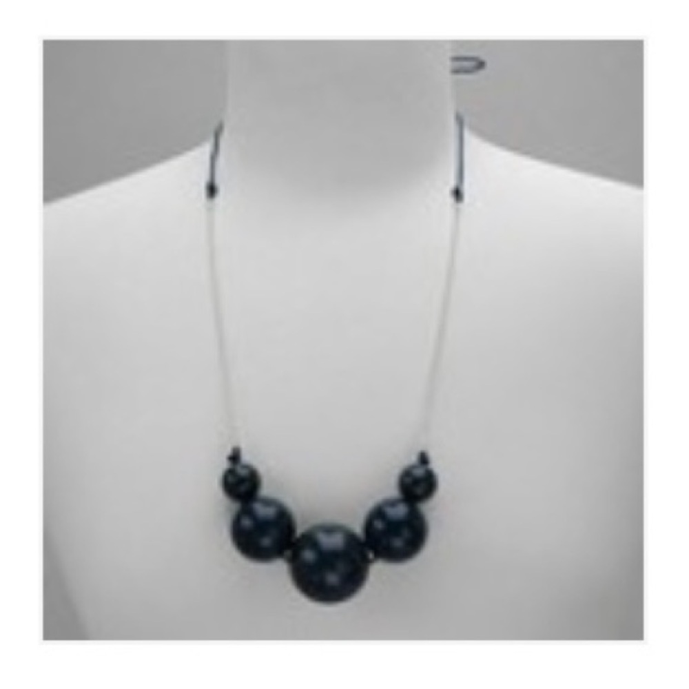 Pilgrim Dark Blue Beaded Necklace